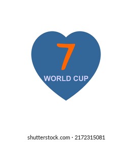love emblem with the concept of world cup 1-10, flat design
