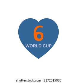 love emblem with the concept of world cup 1-10, flat design