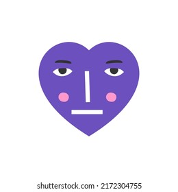 love emblem face emoticon theme, flat design