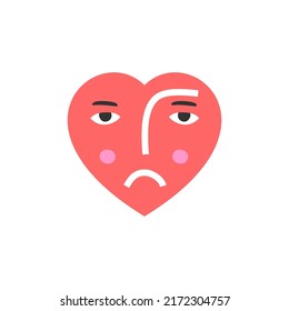 tema emoticono de la cara del emblema del amor, diseño plano