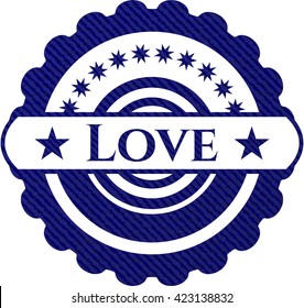 Love emblem with jean high quality background