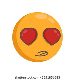 Love Emoji Flat Icon, Ilustración vectorial