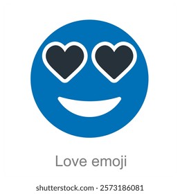 Love Emoji and heart icon concept
