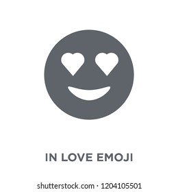 In love emoji icon. In love emoji design concept from Emoji collection. Simple element vector illustration on white background.