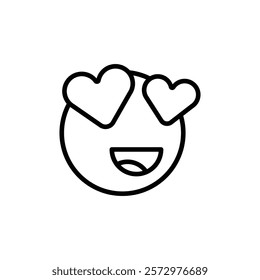 Love emoji icon flat editable icon mark