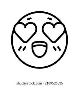love emoji line icon vector. love emoji sign. isolated contour symbol black illustration