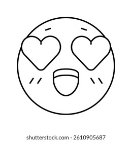 love emoji line icon vector. love emoji sign. isolated contour symbol black illustration