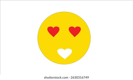 Love emoji on white background