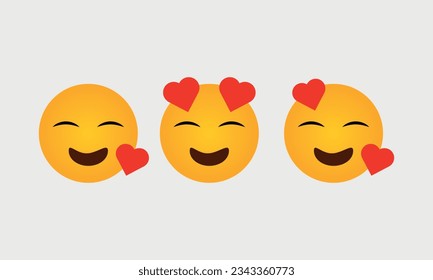 Liebesemoji-Set-Vektorgrafik, Liebessymbol, Liebesemoji, Herzsymbole Emoji, Emoji, Herz