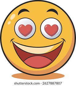 ícone de modelo de ilustração de vetor emoji love,