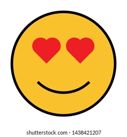 in love emoticon flat style icon