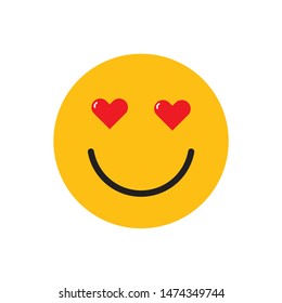 In love emoticon flat style icon for web and mobile.