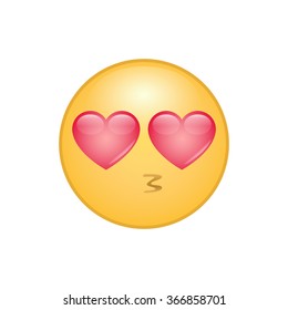 In love emoticon with heart