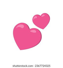 Love emoticon icon vector in flat style. Double heart, like sign symbol svg