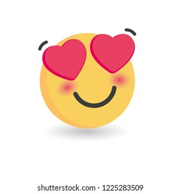 In love emoticon. Isolated vector illustration on white background