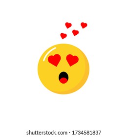 In love emoticon. Isolated vector illustration on white background