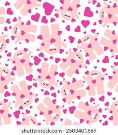 Liebe Emotionen Muster nahtlos. Herzen und Freude am Verlieben Hintergrund