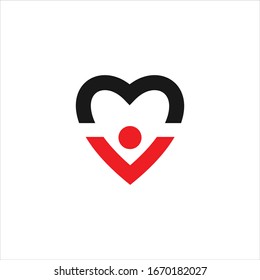 love end people logo vector graphic modern abstract