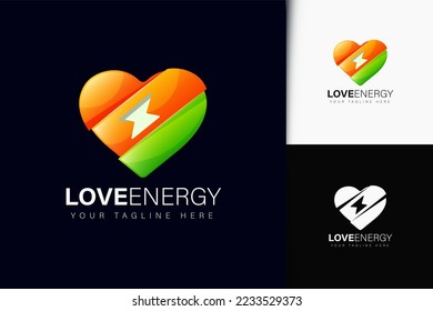 Love energy logo design with gradient