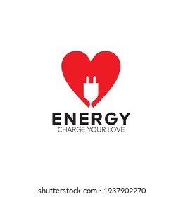 Love energy logo design vector template