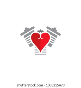 Love Engine Logo icon Design
