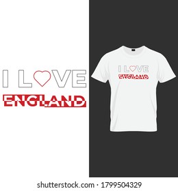 I love England t shirt design vector template. T shirt design vector template with the text of "I love England".