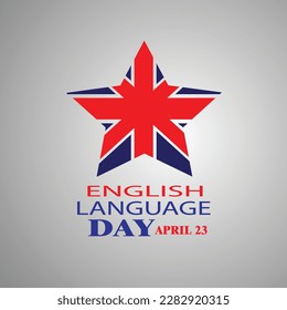 LOVE English Language Day. April 23. Holiday concept. Template for background, banner, card, poster with text inscription