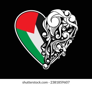 love, engrave, pattern, palestine, flag, gaza, hamas