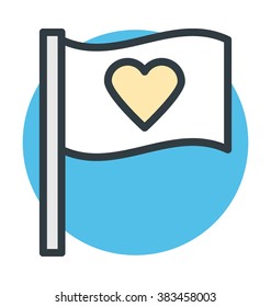 Love Ensign Colored Vector Icon