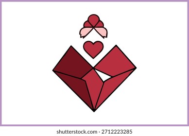 Clipart de vetor de coração de envelope de amor