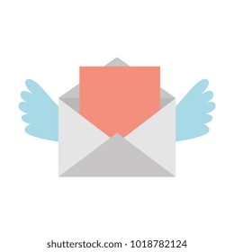 love envelope with heart and wings