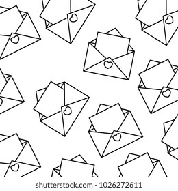 love envelope with hearts pattern background