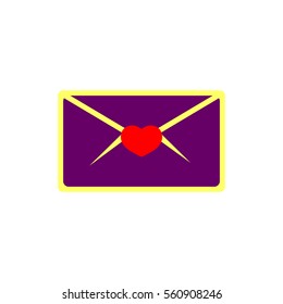 Love envelope icon, flat design template, vector illustration - Shutterstock ID 560908246