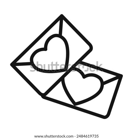 love envelope icon mark in filled style