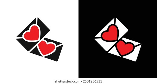 love envelope icon Symbol mark in filled style