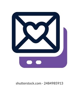 love envelope icon. vector dual tone icon for your website, mobile, presentation, and logo design.