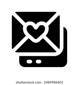 love envelope icon. vector glyph icon for your website, mobile, presentation, and logo design.
