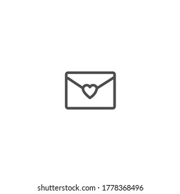 love envelope isolated line icon for web and mobile