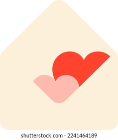 Liebes Briefumschlag. Love Nachrichten-Mail für Valentinstag in Draufsicht. Ideal für Valentiner Grußkarte.