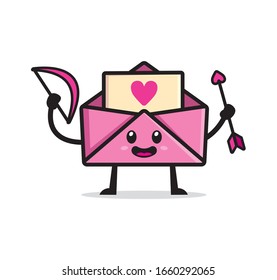 Love envelope mascot character design