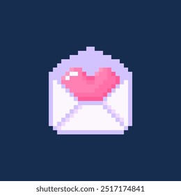 love envelope in pixel art style