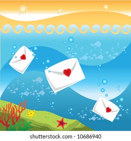 love envelope under sea