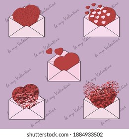 Love Envelope Valentine Heart Red Pink Giftcard