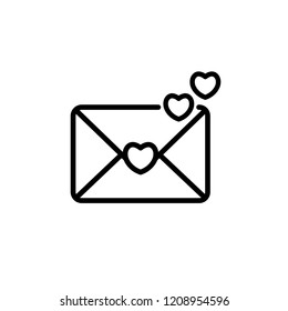 Love envelope valentines day vector icon