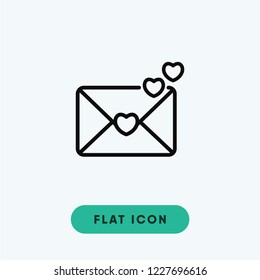 Love envelope valentines day vector icon
