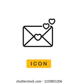 Love envelope valentines day vector icon