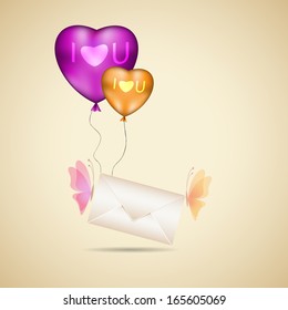 Love envelope, vector illustration for your design, eps10, 3 layers.