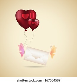 Love envelope, vector illustration for your design, eps10, 3 layers. 