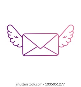 love envelope with wings