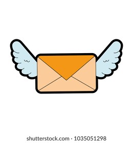 love envelope with wings